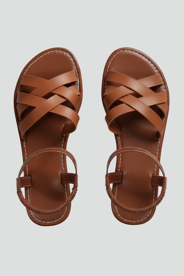Orthopedic Women’s Sandals with Arch Support Crisscross Straps and Slip-On Ankle Band 1