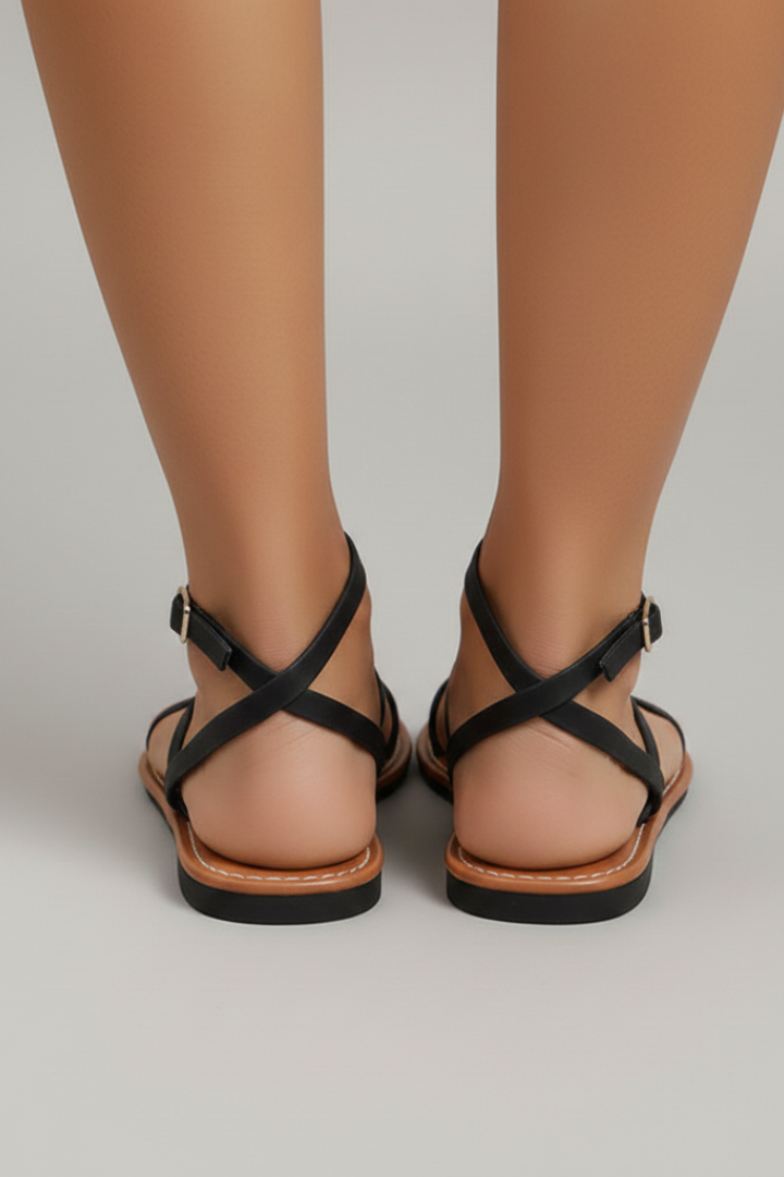 Orthopedic Women’s Strappy Flat Sandals with Arch Support and Ankle Strap Open Toe 3