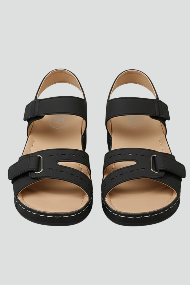 Orthopedic Women’s Wedge Sandals with Adjustable Hook-and-Loop Straps and Arch Support 1