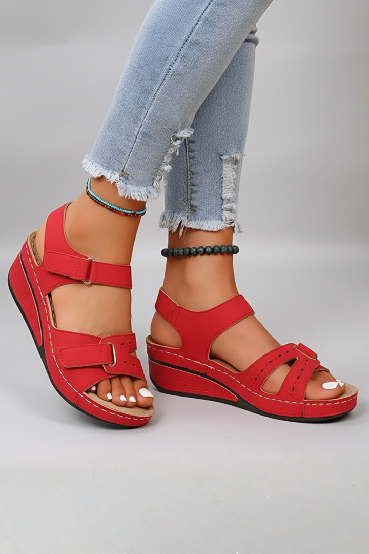 Orthopedic Women’s Wedge Sandals with Adjustable Hook-and-Loop Straps and Arch Support 5