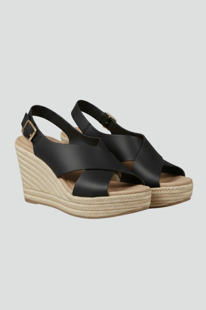 Orthopedic Women's Wedge Sandals with Arch Support & Adjustable Slingback Buckle for Summer Comfort 1