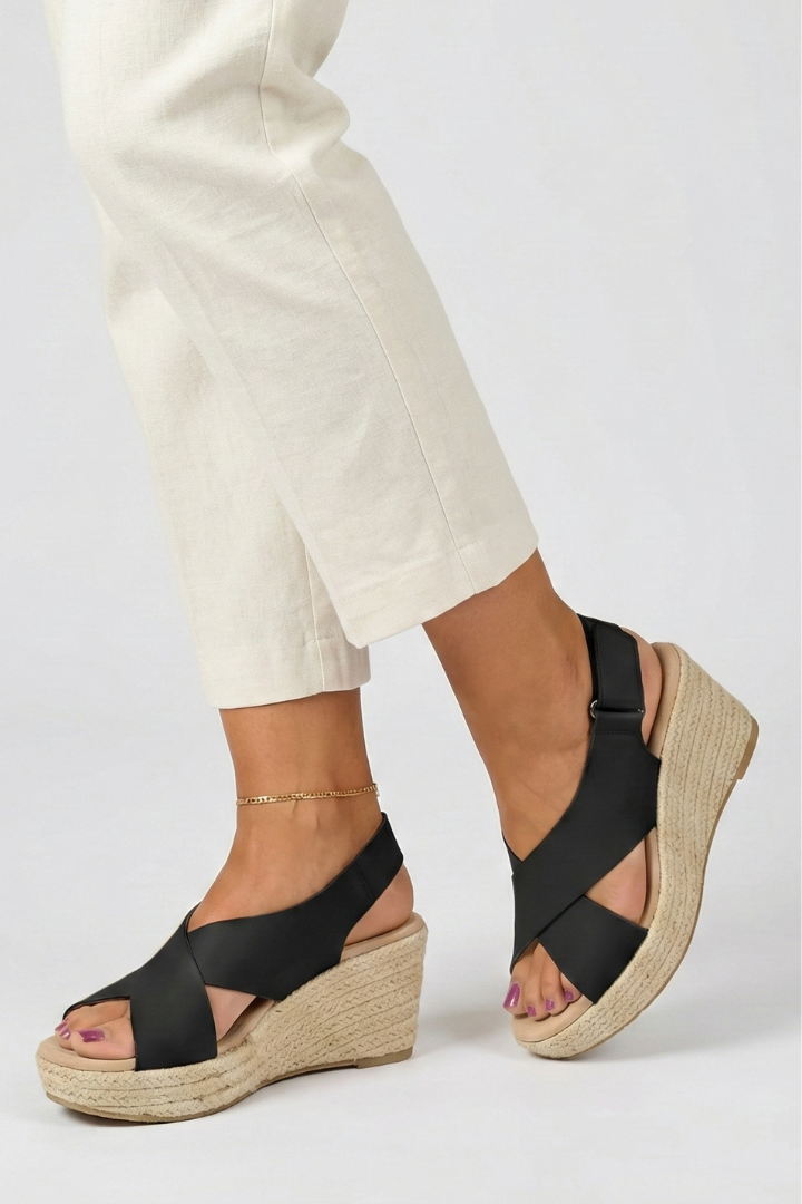 Orthopedic Women's Wedge Sandals with Arch Support & Adjustable Slingback Buckle for Summer Comfort 4
