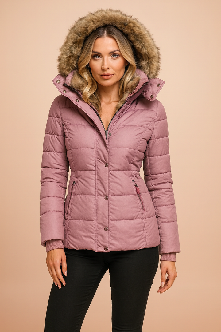 Puffer Jacket Women, Fitted Hooded Quilted Winter Coats for Women, Insulated Outerwear 4