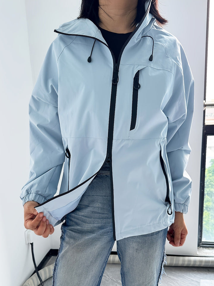Rain Jacket Women - Stylish Waterproof Long Mac Rain Coat with Pockets for All Weather 0