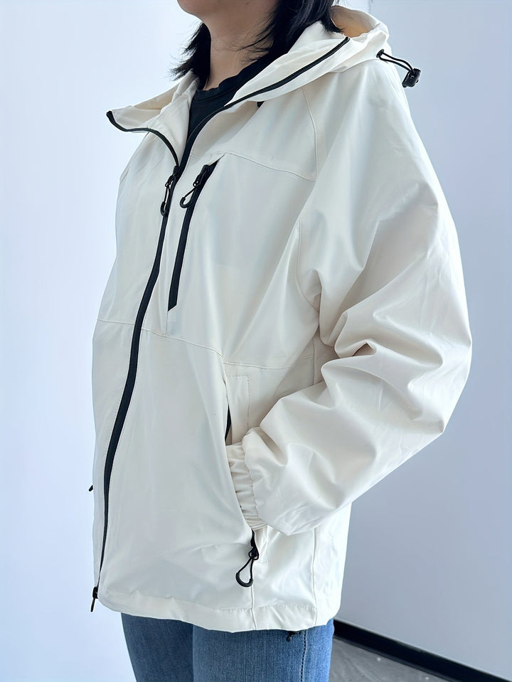 Rain Jacket Women - Stylish Waterproof Long Mac Rain Coat with Pockets for All Weather 1