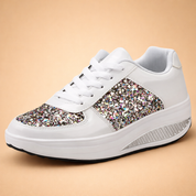 Agnieszka | Błyszczące Trampki na Platformie dla Kobiet – Stylowe i Wygodne Codziennie