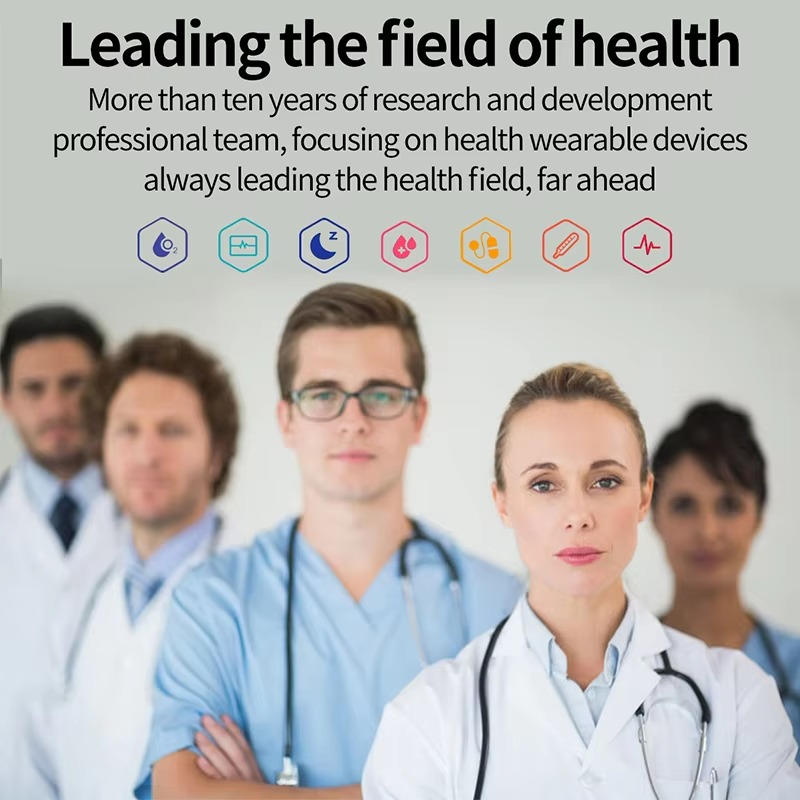 Smartklocka för seniorer, blodtryck, blodsocker och hälsohantering 4