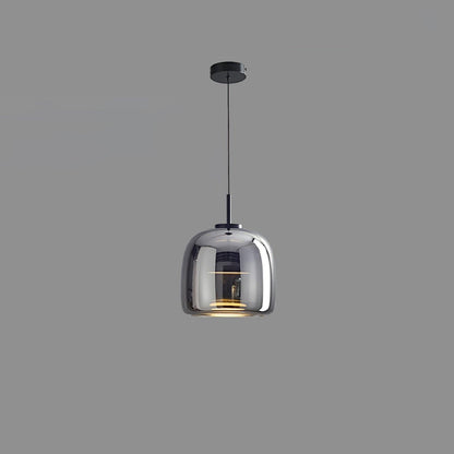 Smoked Glass Ceiling Light Pendant – Adjustable Height Modern Fixture for Home Decor 0