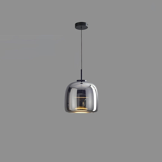 Smoked Glass Ceiling Light Pendant – Adjustable Height Modern Fixture for Home Decor 0
