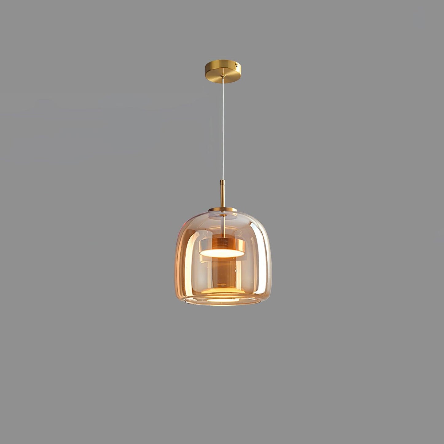 Smoked Glass Ceiling Light Pendant – Adjustable Height Modern Fixture for Home Decor 10