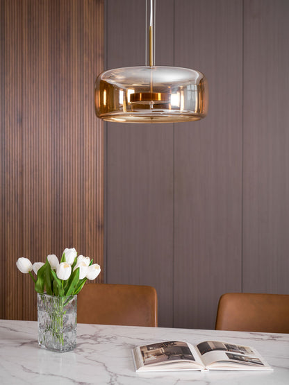 Smoked Glass Ceiling Light Pendant – Adjustable Height Modern Fixture for Home Decor 8