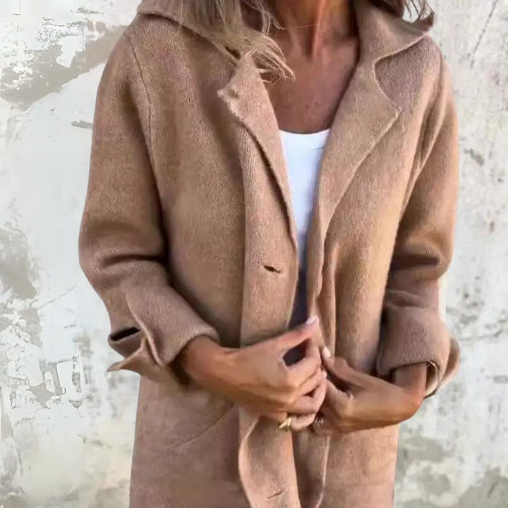 Stylish Long Women's Coat with Elegant Buttons for Casual Outings - Cozy and Timeless Design 2