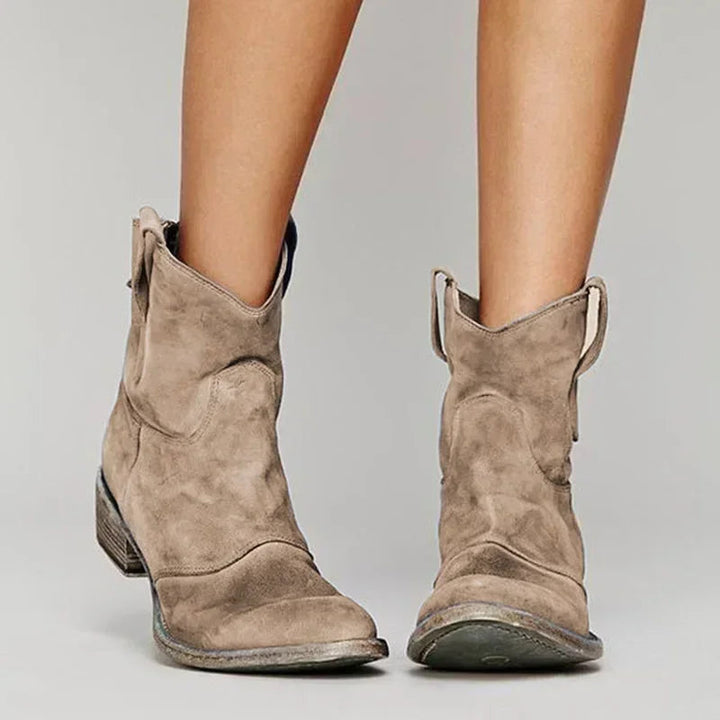 Stylish Western-Inspired Ankle Boots for Women - Vintage Cowboy Design 0
