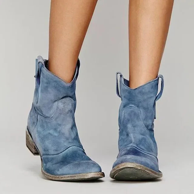 Stylish Western-Inspired Ankle Boots for Women - Vintage Cowboy Design 3