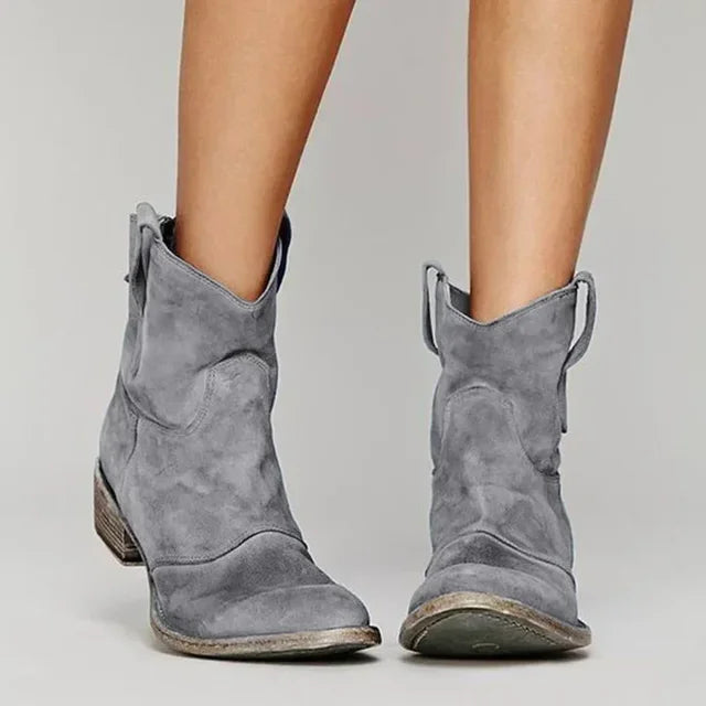 Stylish Western-Inspired Ankle Boots for Women - Vintage Cowboy Design 4