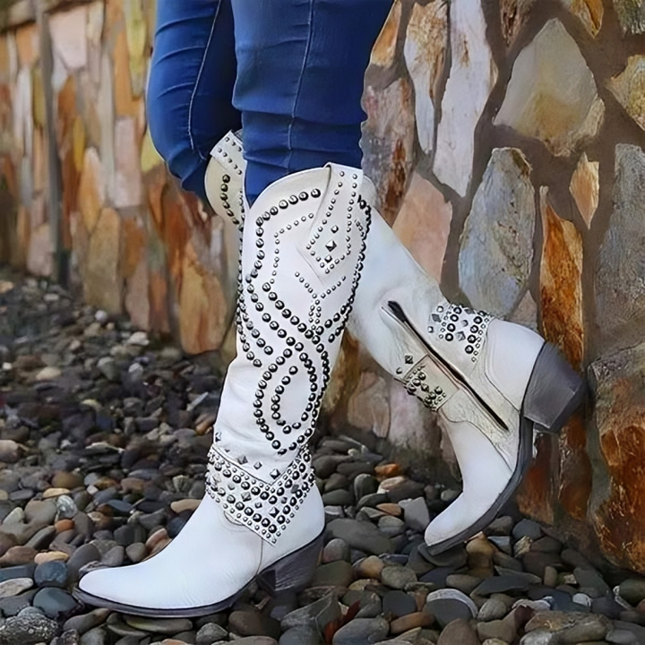 Stylish Women's Knee High Boots with Mid Block Heel - Comfortable Orthopedic Design 4