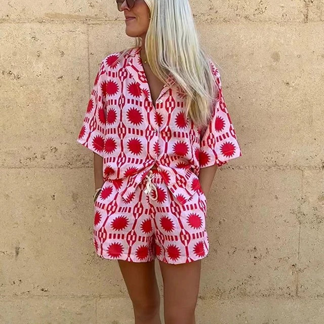 Summer Breeze Two-Piece Set for Women - Floral Shirt & Comfortable Shorts 3