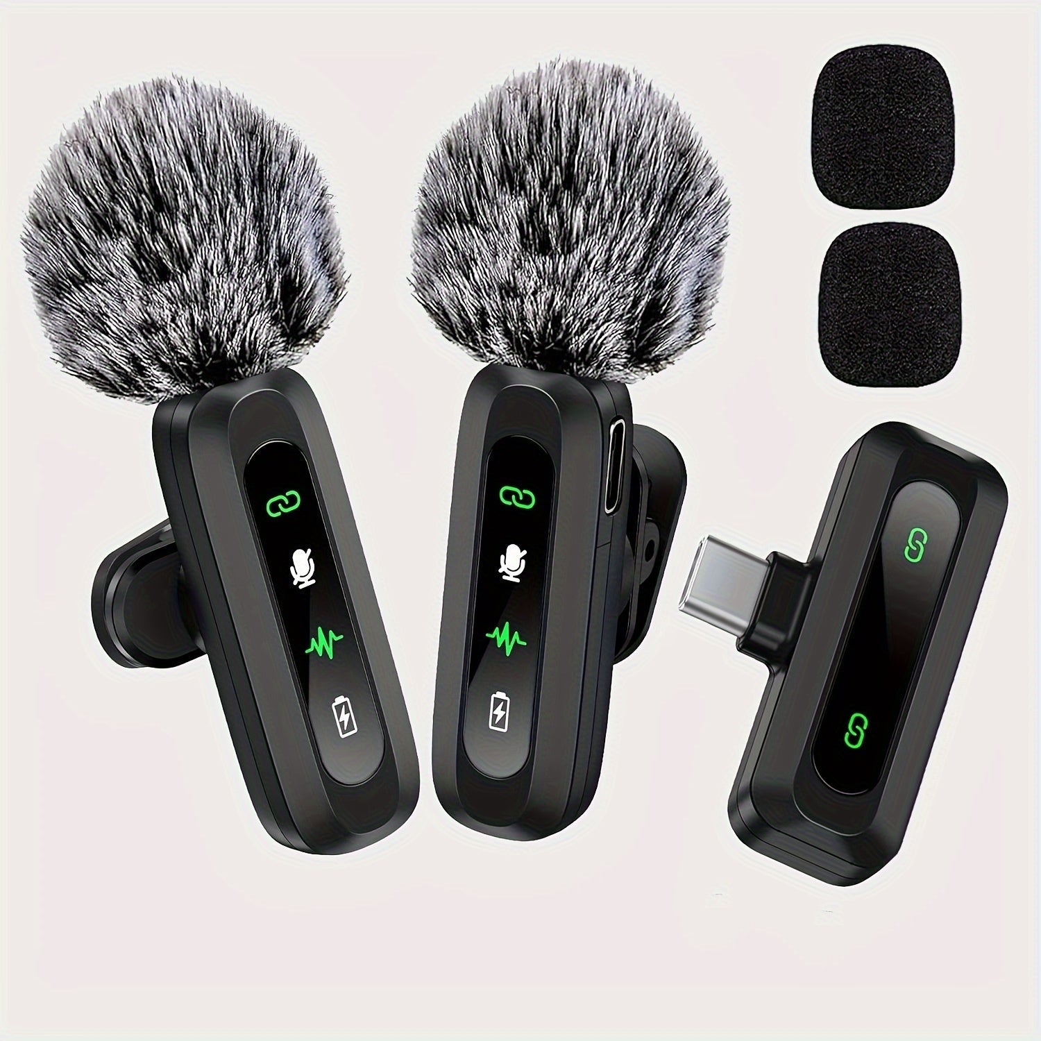 Trådlös lavaliermikrofon med USB-C-anslutning för smartphones och surfplattor – kompakt design, perfekt för podcaster och vloggar 2