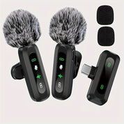 Trådlös lavaliermikrofon med USB-C-anslutning för smartphones och surfplattor – kompakt design, perfekt för podcaster och vloggar 2