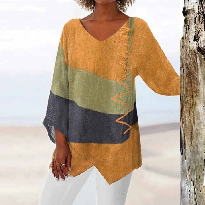 Tricolor Women's Shirt - Stylish Women's Blouse for Casual or Dressy Occasions 2