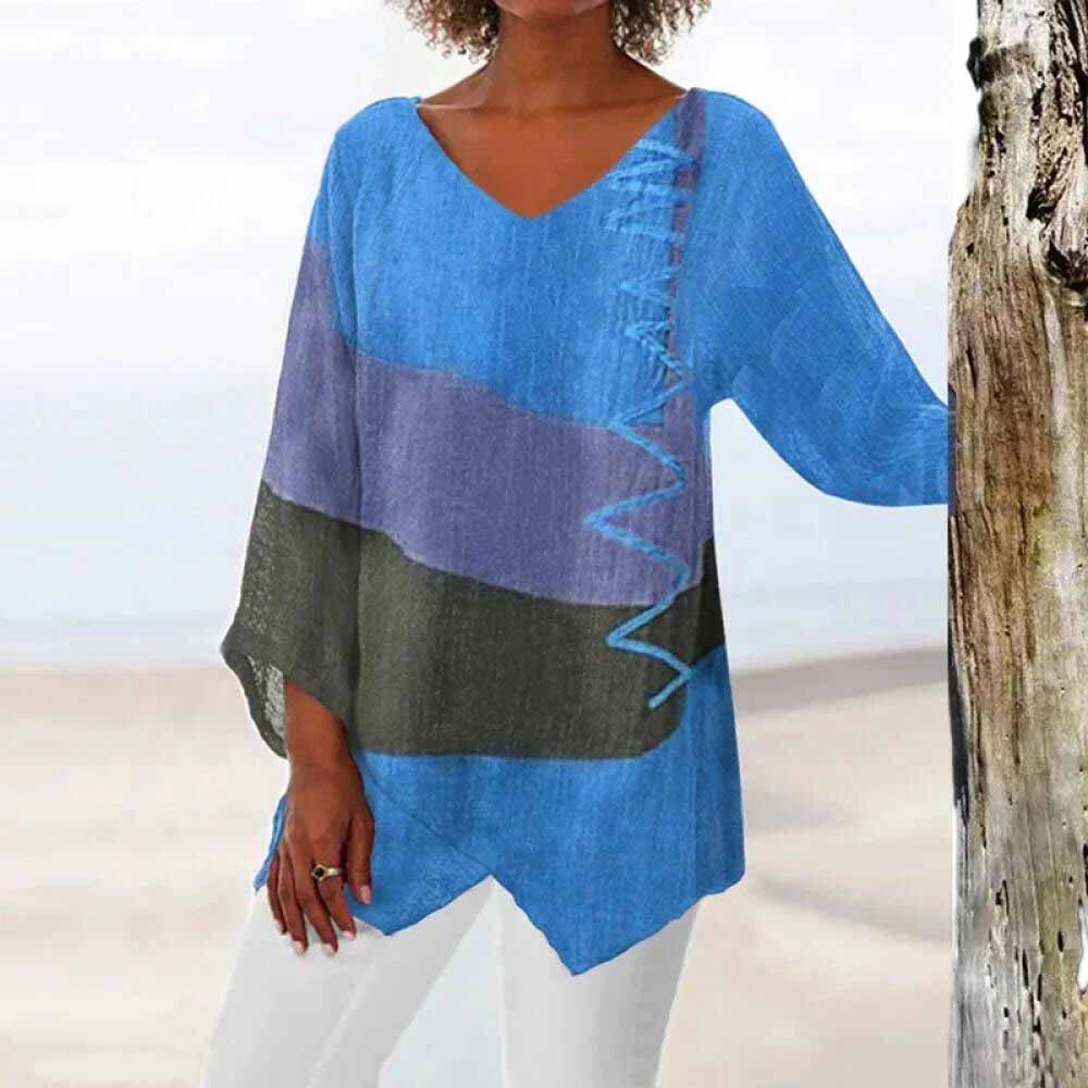 Tricolor Women's Shirt - Stylish Women's Blouse for Casual or Dressy Occasions 3