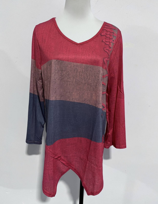 Tricolor Women's Shirt - Stylish Women's Blouse for Casual or Dressy Occasions 4