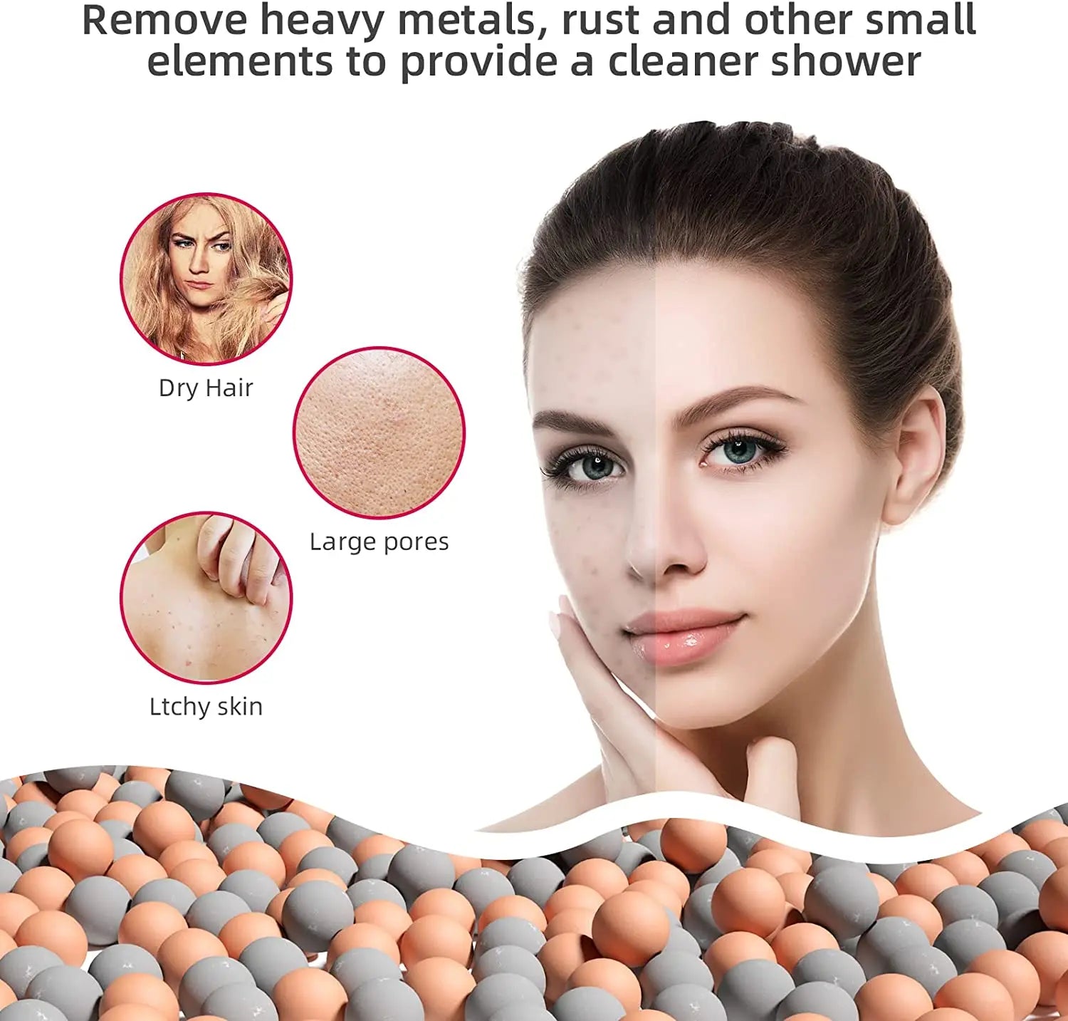 Vattenbesparande högtrycksduschmunstycke med filter – AquaGlow 4