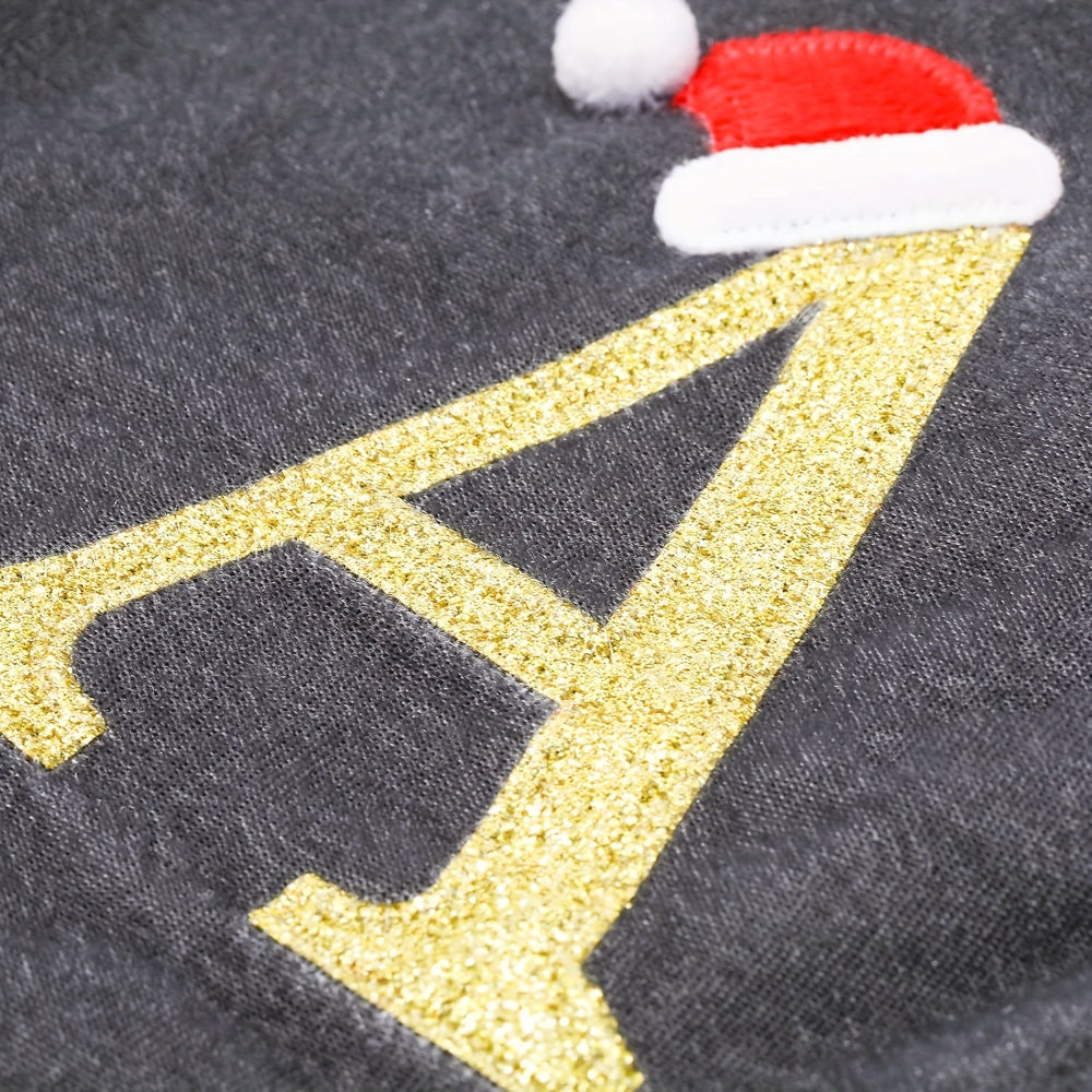 VelvetMonogram | Personlig sammetsjulstrumpa för juldekorationer 2