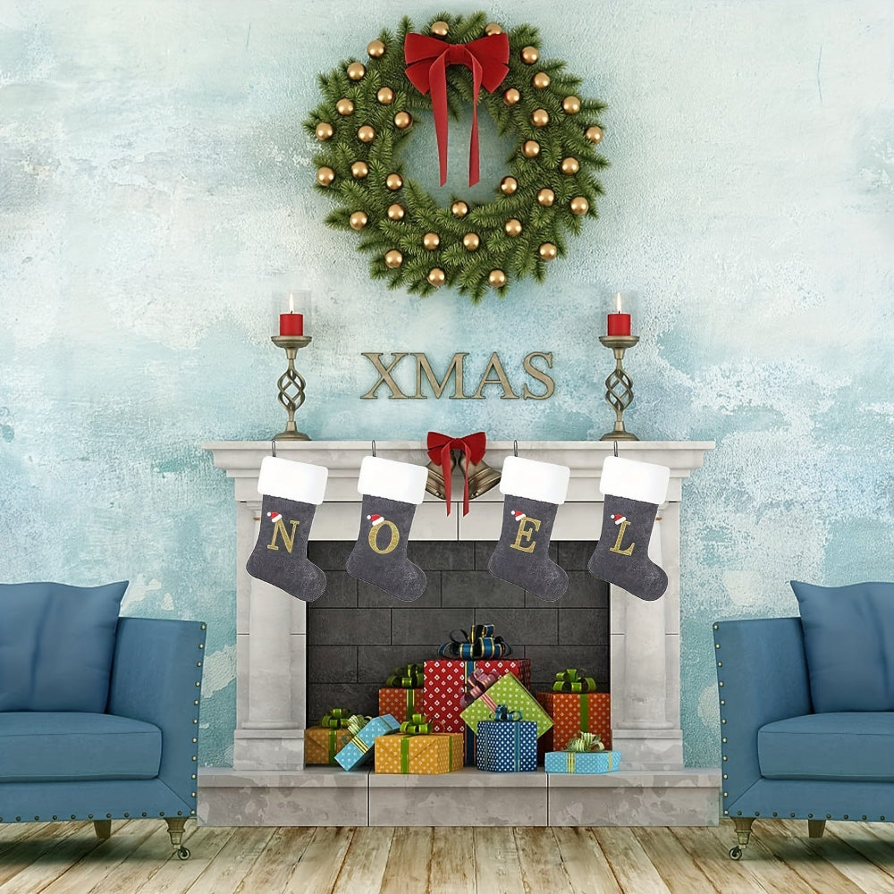 VelvetMonogram | Personlig sammetsjulstrumpa för juldekorationer 5