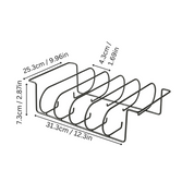Vertikalt Revbensställ i Svart för Grillning – Utrymmesbesparande Design av Kolstål för Jämn Tillagning 1