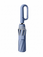 Vindtåligt automatiskt hopfällbart paraply med stort spännehandtag - kompakt och hållbart 0