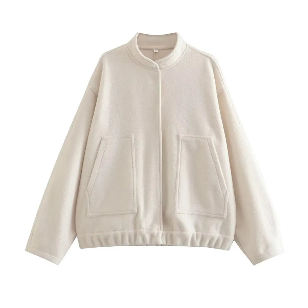 Vintage Style Bomber Jacket for Women Casual Lightweight Outerwear 0