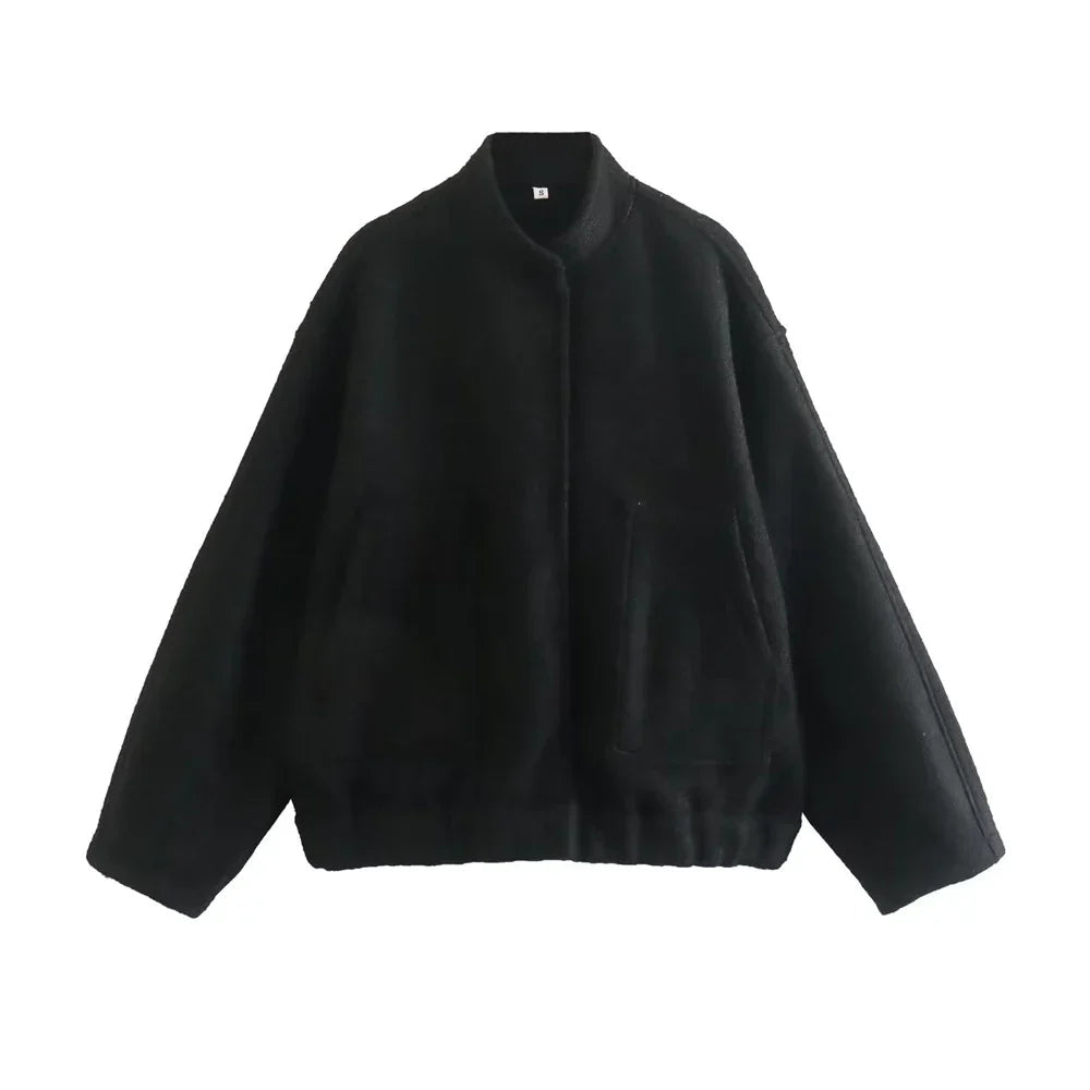 Vintage Style Bomber Jacket for Women Casual Lightweight Outerwear 5