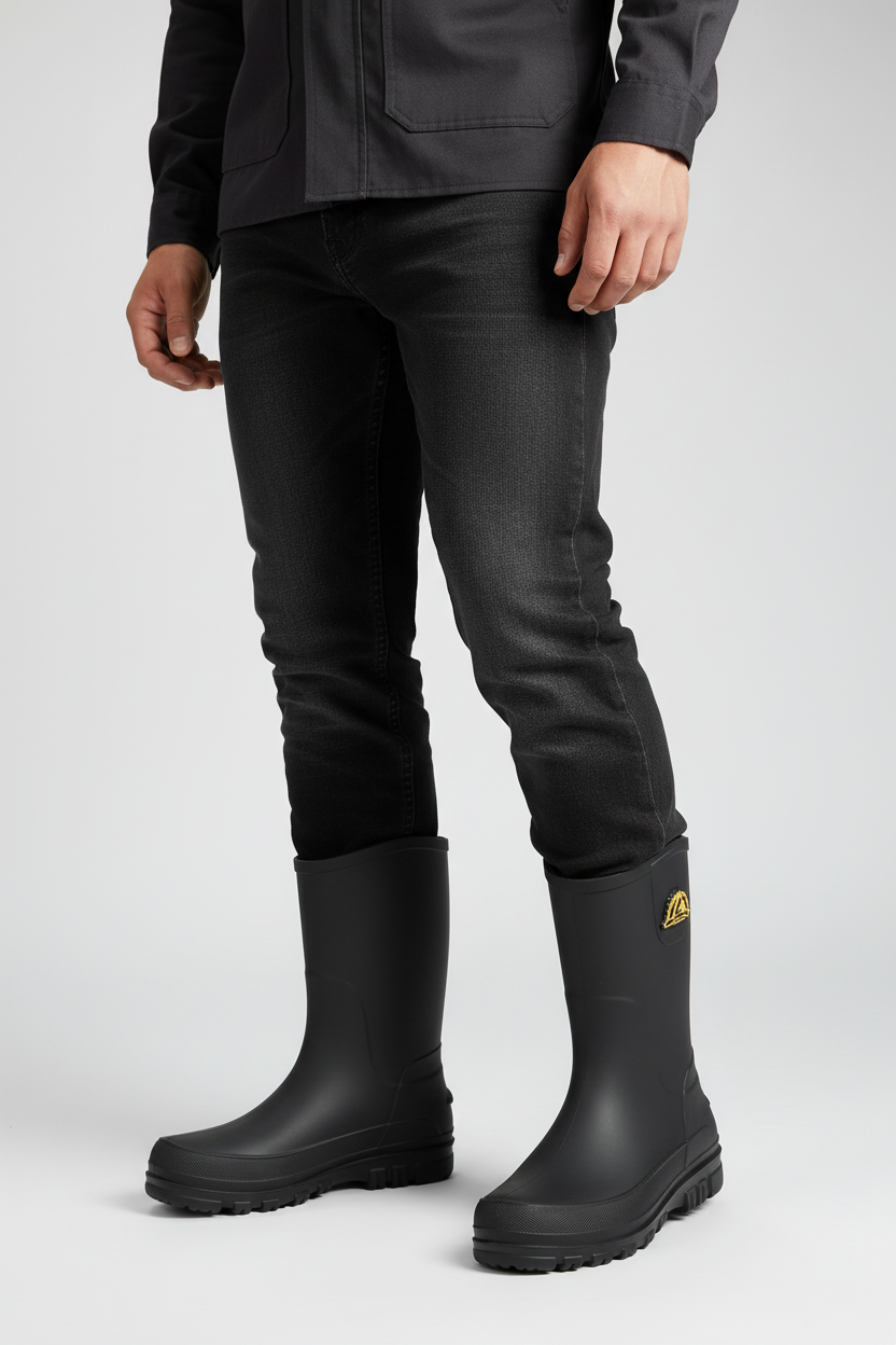 Waterproof Rain Boots for Men with Arch Support, Durable Slip-Resistant Mid-Calf Gumboots for Outdoor Adventures 1