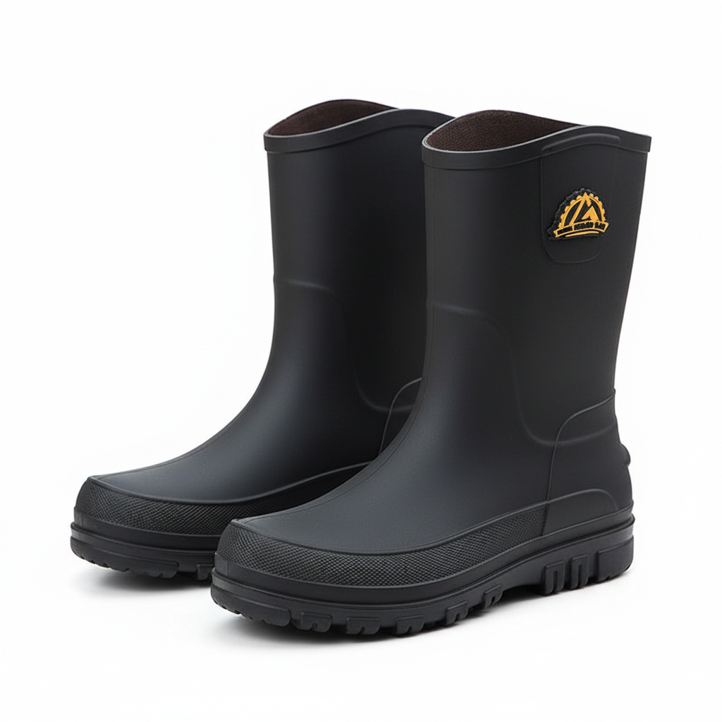 Waterproof Rain Boots for Men with Arch Support, Durable Slip-Resistant Mid-Calf Gumboots for Outdoor Adventures 2