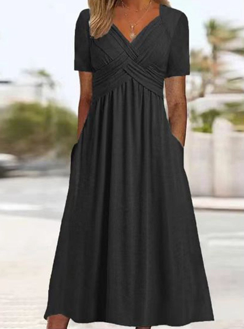 Elegant Midi Dress for Women - Timeless Style and Comfort