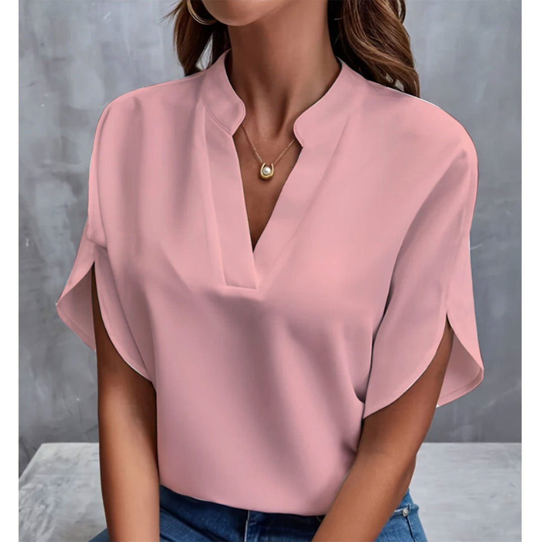 White Vintage Style Blouse for Women - Elegant Casual Chic Shirt with Asymmetrical Hem 4
