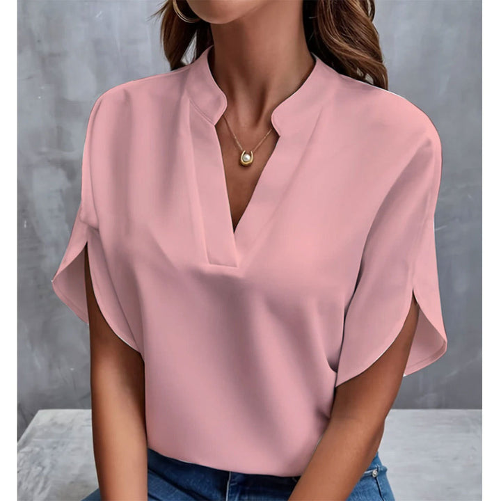 White Vintage Style Blouse for Women - Elegant Casual Chic Shirt with Asymmetrical Hem 4