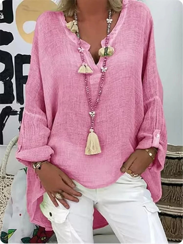 White Women's Blouse - Lightweight Oversized Design for Effortless Style and Comfort 1