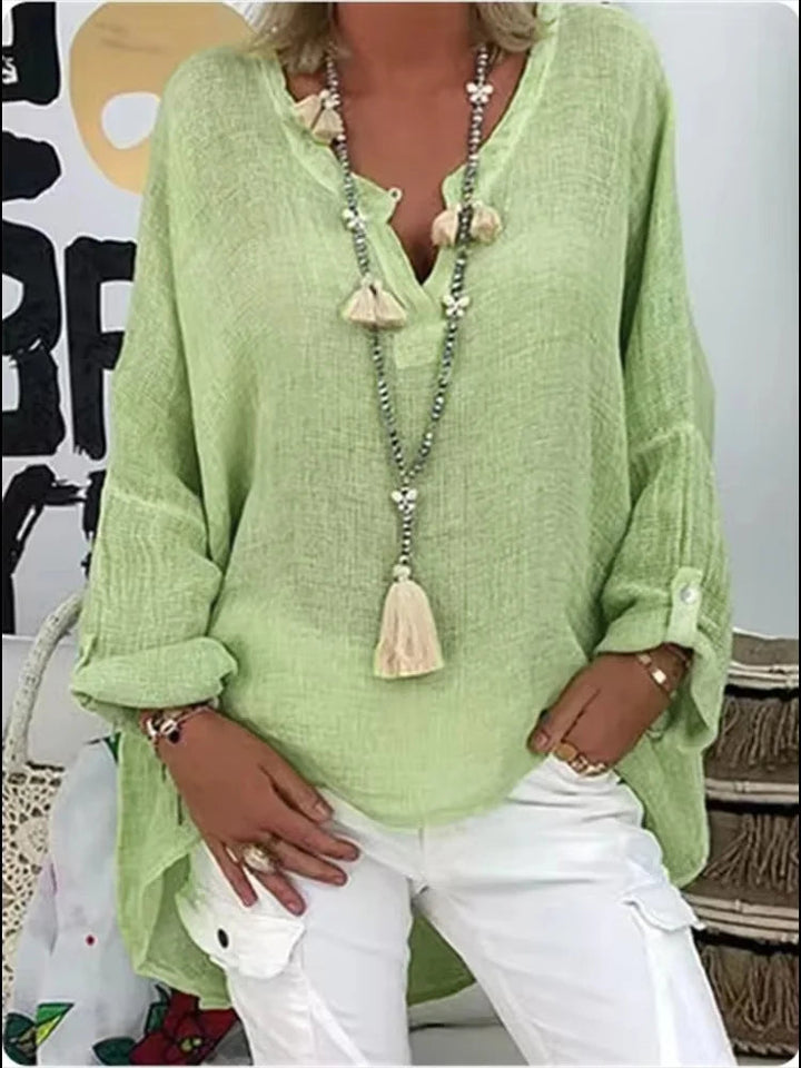 White Women's Blouse - Lightweight Oversized Design for Effortless Style and Comfort 4