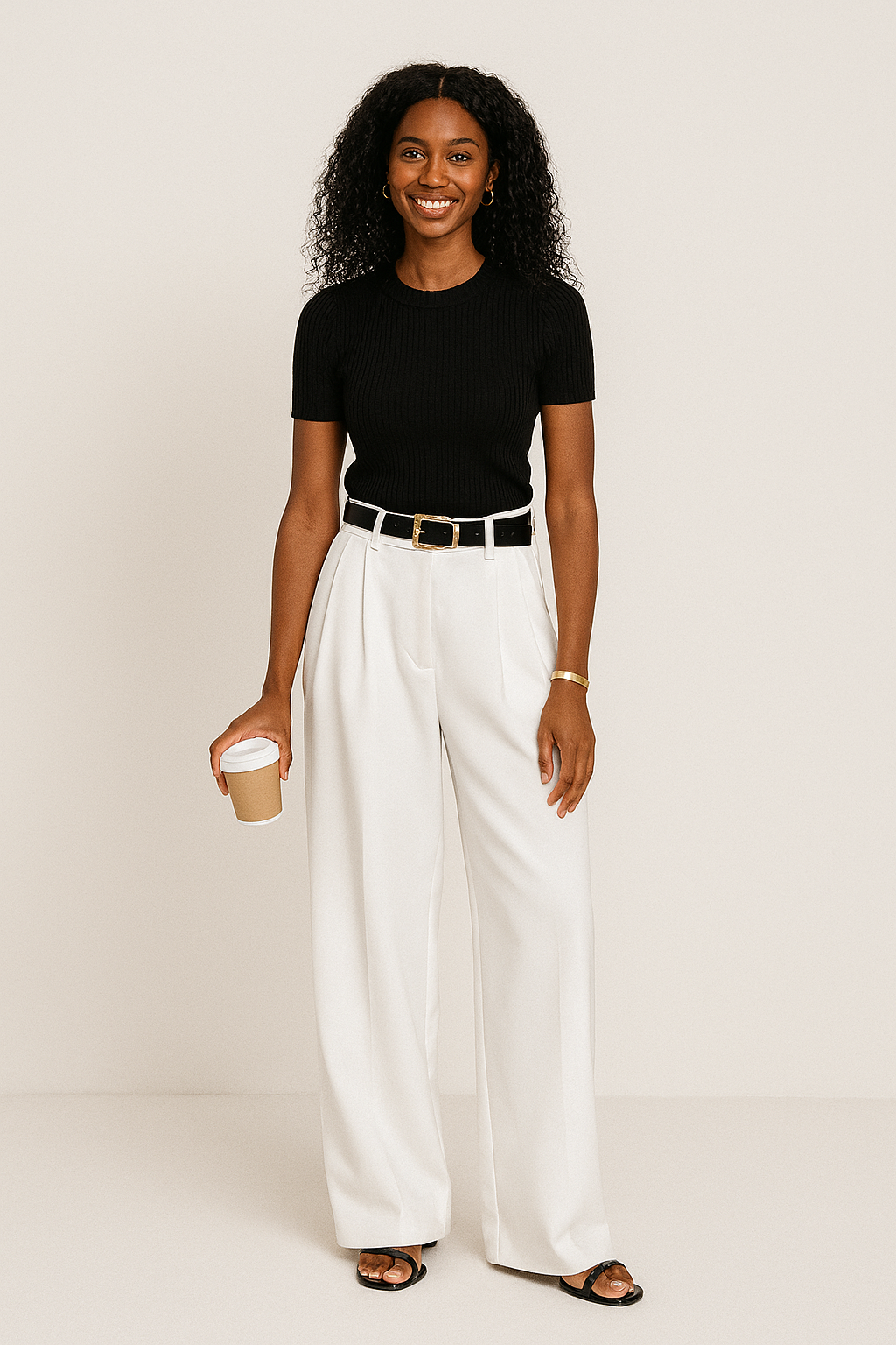 Wide Leg Trousers for Women | High-Rise Black Wide Leg Pants | Elegant Tailored Design 0