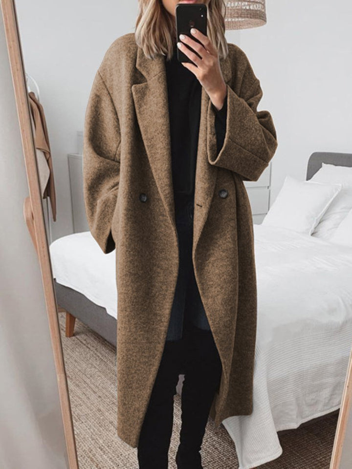 Winter Coats Women Elegant Oversized Coat with Double Buttons for Timeless Style and Comfort 0