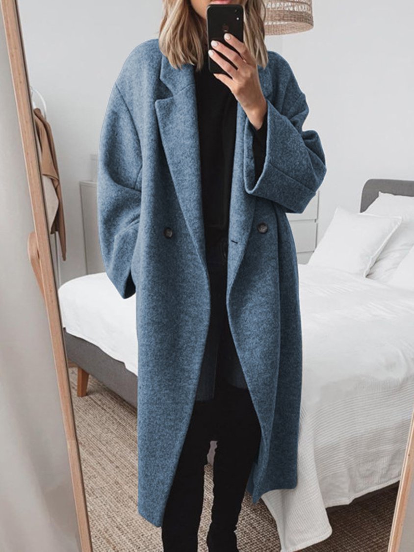 Winter Coats Women Elegant Oversized Coat with Double Buttons for Timeless Style and Comfort 2
