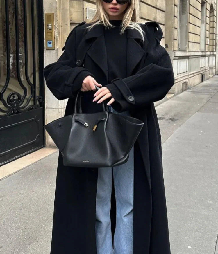 Women Double-Breasted Longline Coat for Winter and Transitional Seasons 7