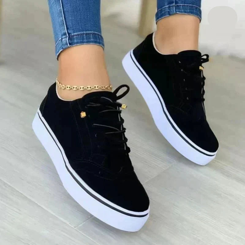 Women's Arch Support Flatform Sneakers with Brogue Detail for Casual Style 2