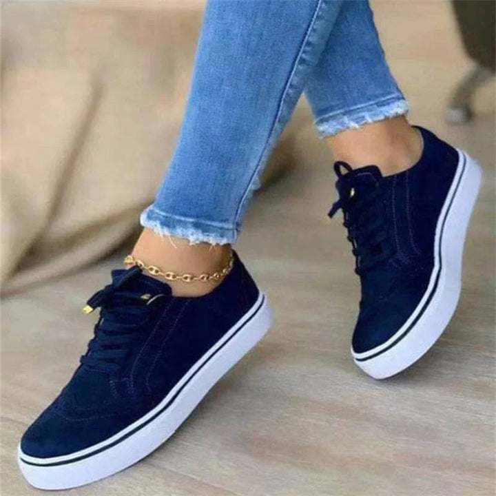 Women's Arch Support Flatform Sneakers with Brogue Detail for Casual Style 4
