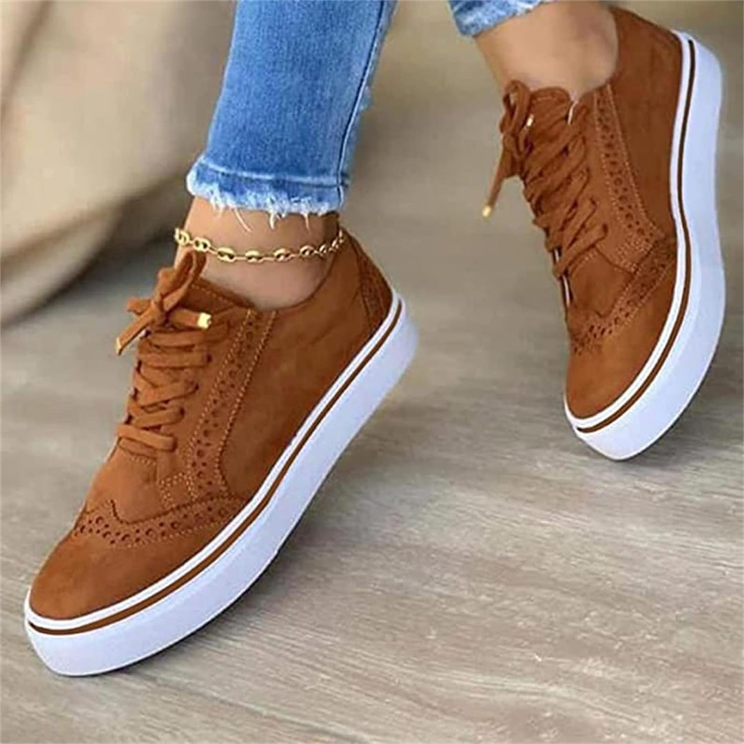 Women's Arch Support Flatform Sneakers with Brogue Detail for Casual Style 5