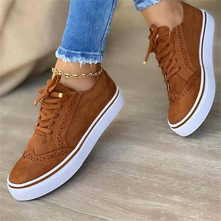 Women's Arch Support Flatform Sneakers with Brogue Detail for Casual Style 5