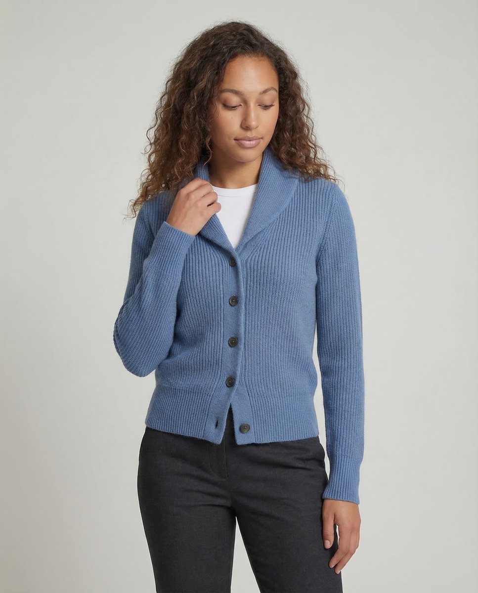 Women's Black Long Cardigan with Lapel Collar and Button Placket for Office and Casual Wear 2