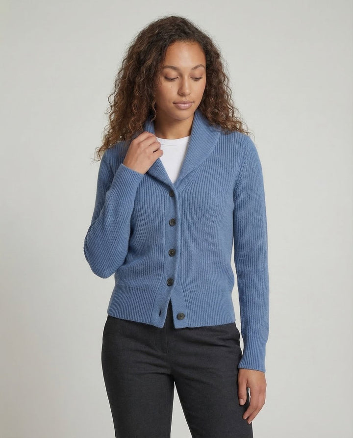 Women's Black Long Cardigan with Lapel Collar and Button Placket for Office and Casual Wear 2